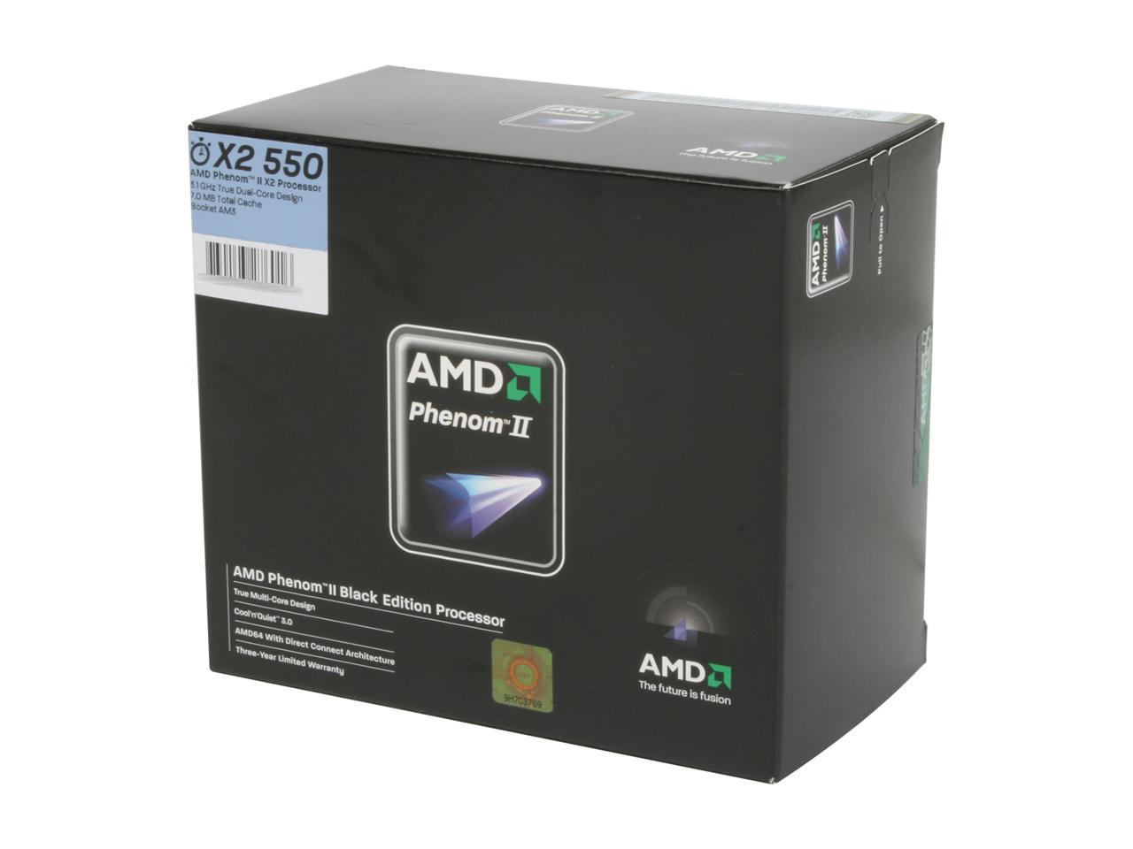 AMD Phenom II X2 550 Black Edition Callisto Dual-Core 3.1 GHz Socket AM3 80W HDZ550WFGIBOX Processor