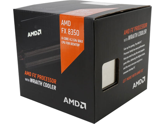 AMD CPU FX-8350 Black Edition 4.0 GHz (4.2 GHz Turbo) Socket AM3+ FD8350FRHKHBX Desktop Processor with AMD Wraith Cooler