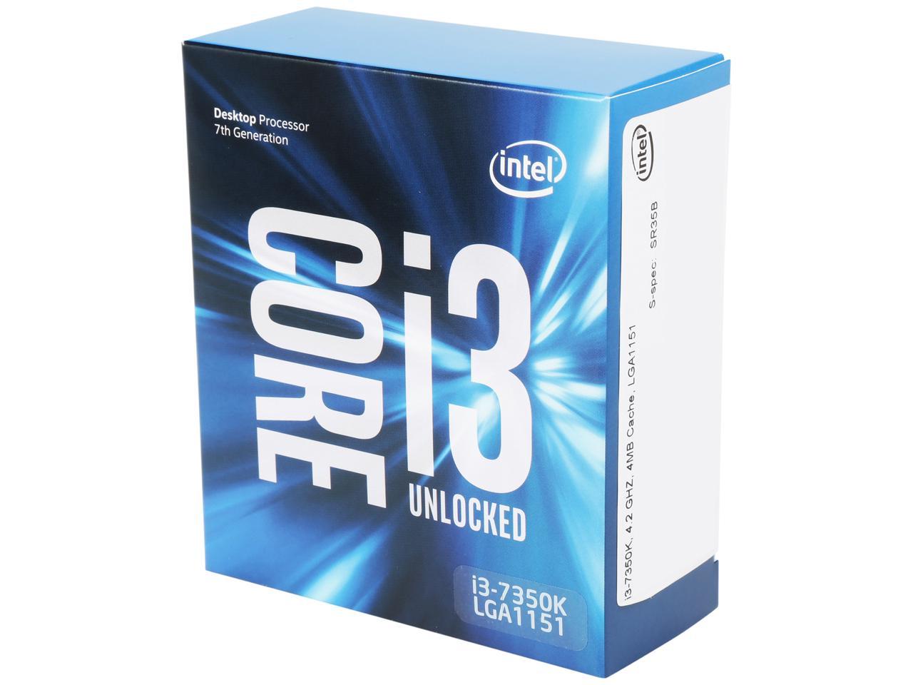 Intel Core i3-7350K Kaby Lake Dual-Core 4.2 GHz LGA 1151 60W BX80677I37350K Desktop Processor Intel HD Graphics 630