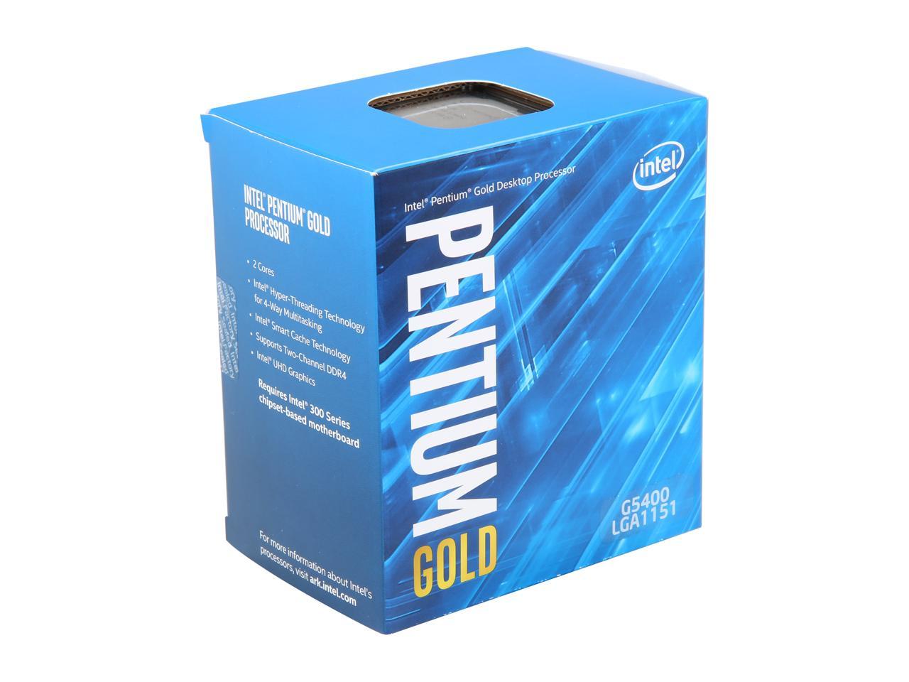 Intel Pentium Gold G5400 Coffee Lake Dual-Core 3.7 GHz LGA 1151 (300 Series) 58W BX80684G5400 Desktop Processor Intel UHD Graphics 610