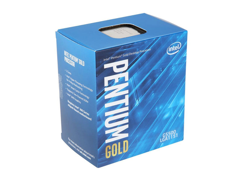 Intel Pentium Gold G5500 Coffee Lake Dual-Core 3.8 GHz LGA 1151 (300 Series) 54W BX80684G5500 Desktop Processor Intel UHD Graphics 630
