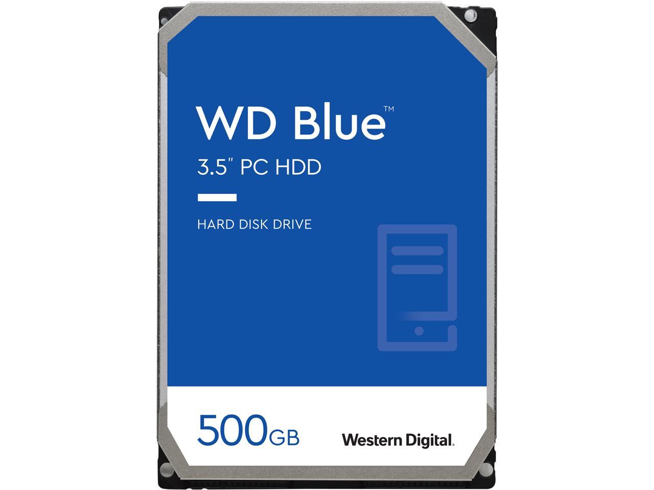 WD Blue 500GB Desktop Hard Disk Drive - 5400 RPM SATA 6Gb/s 64MB Cache 3.5 Inch - WD5000AZRZ