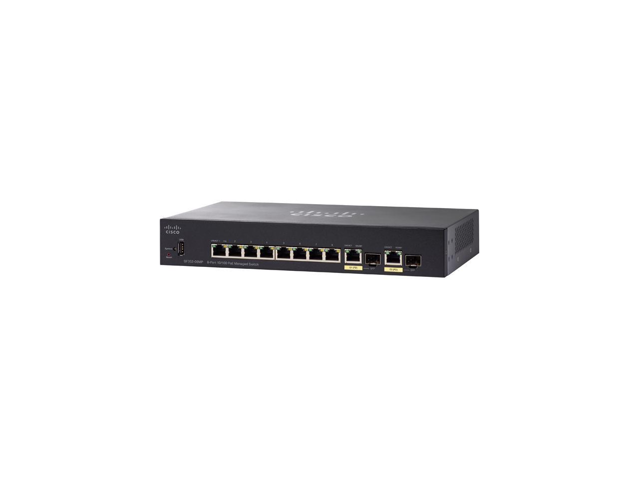 Cisco Sf352-08Mp 8-Port 10 100 Poe Managed Switch