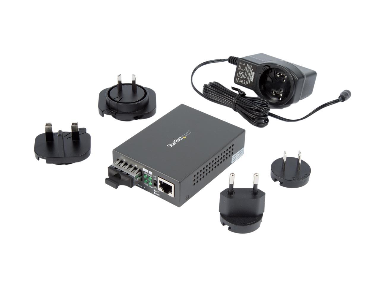 StarTech MCMGBSCMM055 Fiber Media Converter - 1000Base-SX - 550m - Multi Mode - Fiber to Ethernet Converter - Fiber to Copper Converter