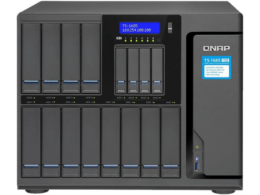 QNAP NAS TS-1685-D1521-8G-US Xeon D1521 16B 8GB 12x3.5 2.5SATA HDD SSD