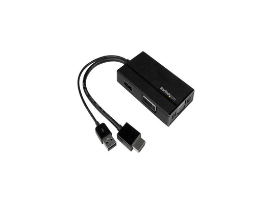 StarTech HD2DPVGADVI Travel A/V Adapter: 3-in-1 HDMI to DisplayPort, VGA or DVI - 1920 x 1200