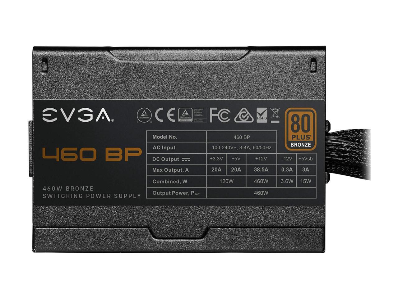 EVGA 460 BP, 80+ BRONZE 460W, 3 Year Warranty, Power Supply 100-BP-0460-K1