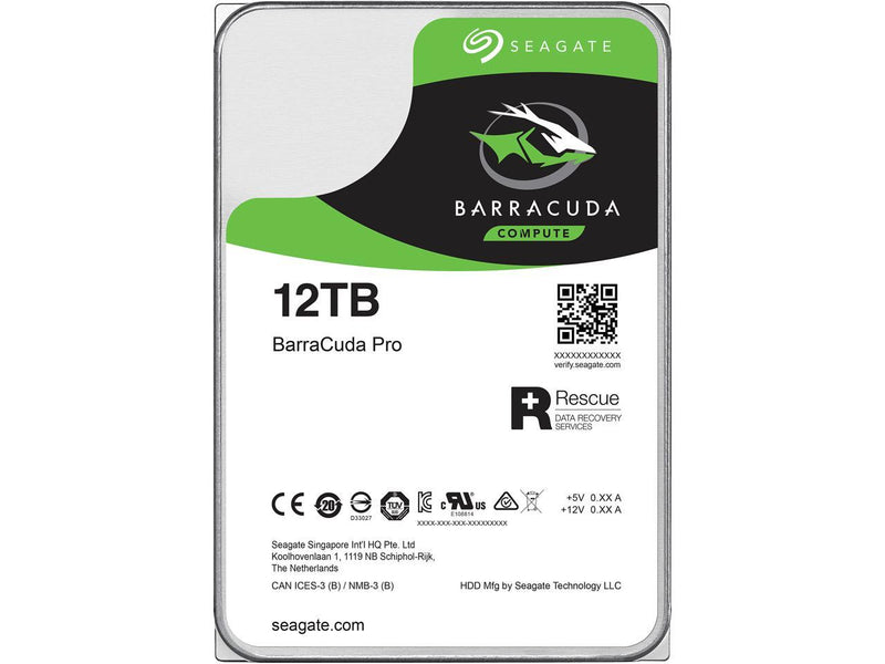 Seagate BarraCuda Pro ST12000DM001 12TB 7200 RPM 256MB Cache SATA 6.0Gb/s 3.5" Internal Hard Drive