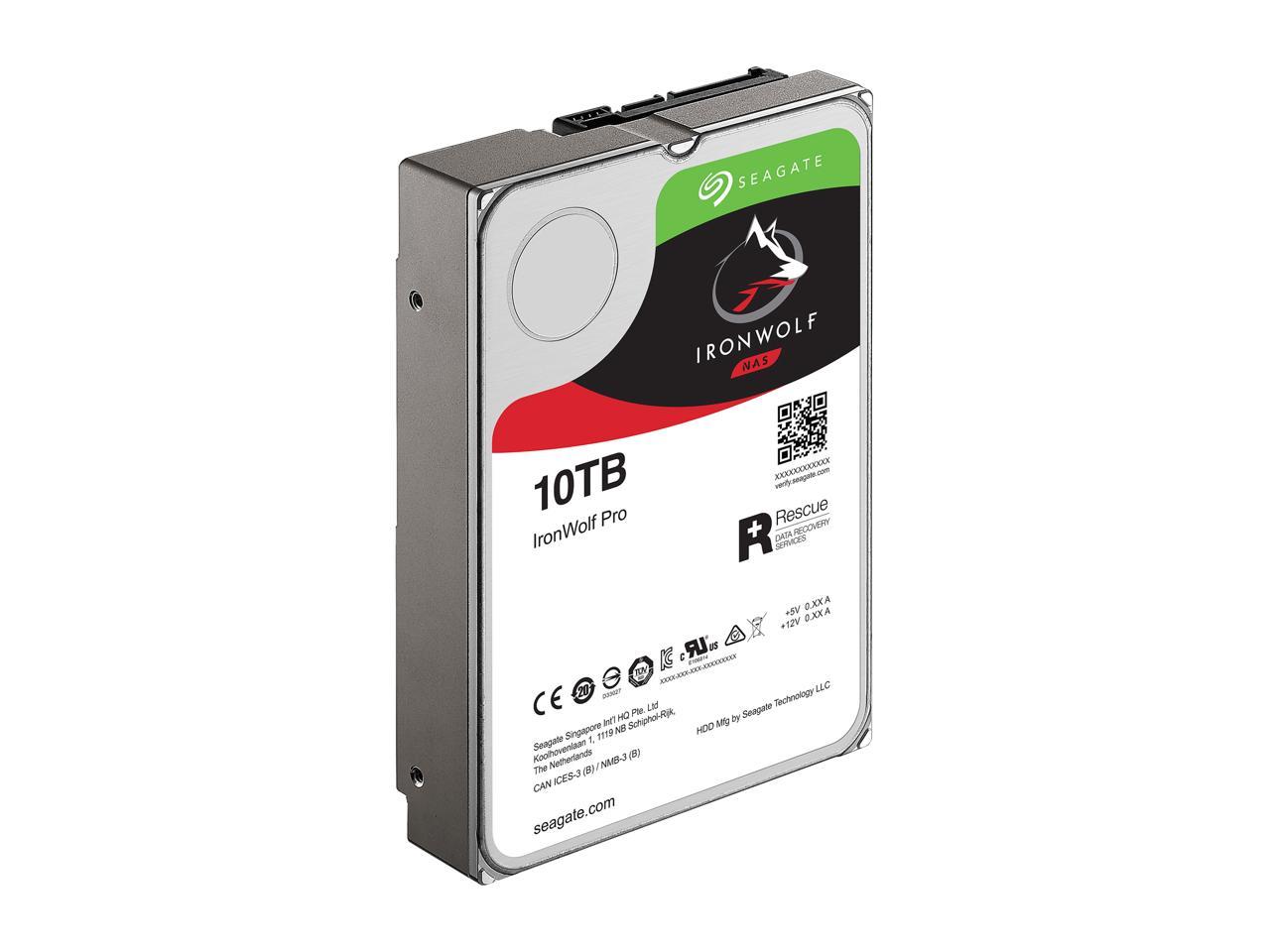 Seagate IronWolf Pro 10TB NAS Hard Drive 7200 RPM 256MB Cache CMR SATA 6.0Gb/s 3.5" Internal HDD ST10000NE0008