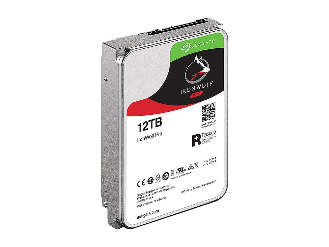 Seagate IronWolf Pro 12TB NAS Hard Drive 7200 RPM 256MB Cache CMR SATA 6.0Gb/s 3.5" Internal HDD ST12000NE0008 - OEM