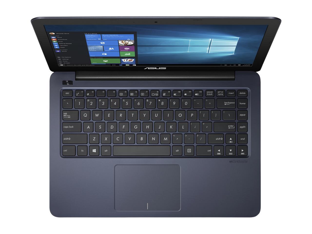ASUS L402 Thin and Light Laptop, 14" HD, AMD E2-6110 Processor, AMD Radeon R2 Graphics, 4 GB DDR3 RAM, 32 GB eMMC Flash Storage, Windows 10 S with 1 Year Office 365 Subscription Included - L402WA-EH21