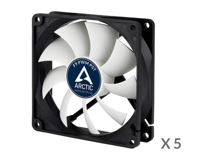 Arctic F9 PWM PST Value pack Standard Low Noise PWM Controlled Case Fan with PST Feature Cooling, 5 Pack