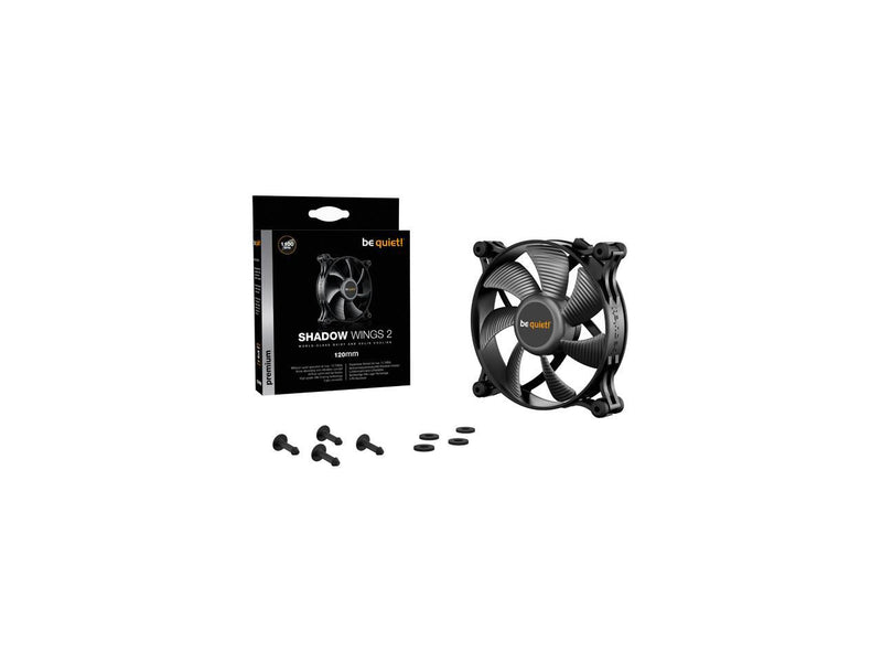 be quiet! Shadow Wings 2 120mm, Airflow-optimized Fan Blades, Whisper-quiet Operation and Reliable Cooling