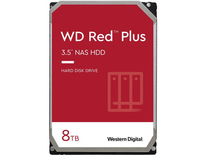 WD Red Plus 8TB NAS Hard Disk Drive - 5400 RPM Class SATA 6Gb/s, CMR, 256MB Cache, 3.5 Inch - WD80EFAX