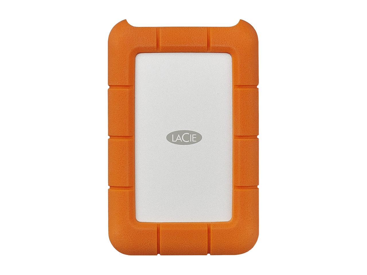 LaCie Rugged USB-C 4TB External Hard Drive Portable HDD – USB 3.0, Drop Shock Dust Rain Resistant Shuttle Drive, for Mac and PC Computer Desktop Workstation Laptop, 1 Month Adobe CC (STFR4000800)