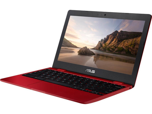 ASUS Chromebook C223NA-DH02-RD 11.6" HD Display, Intel Dual-Core Celeron N3350 Processor (up to 2.4 GHz) 4 GB RAM, 32 GB eMMC Storage, Red