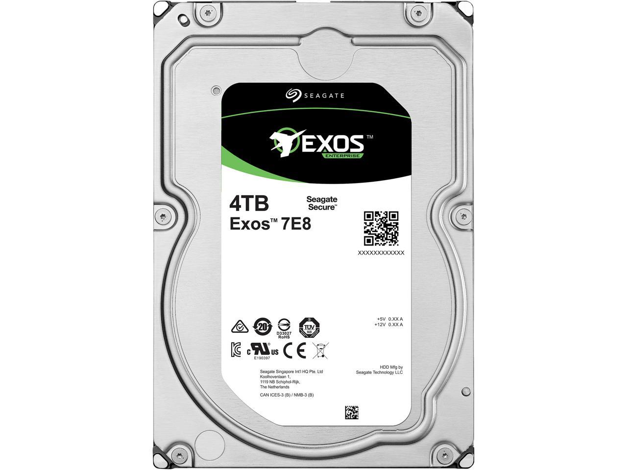 Seagate Exos Enterprise Capacity 3.5'' HDD 4TB 7200 RPM 512n SATA 6Gb/s 128MB Cache Internal Hard Drive ST4000NM0035