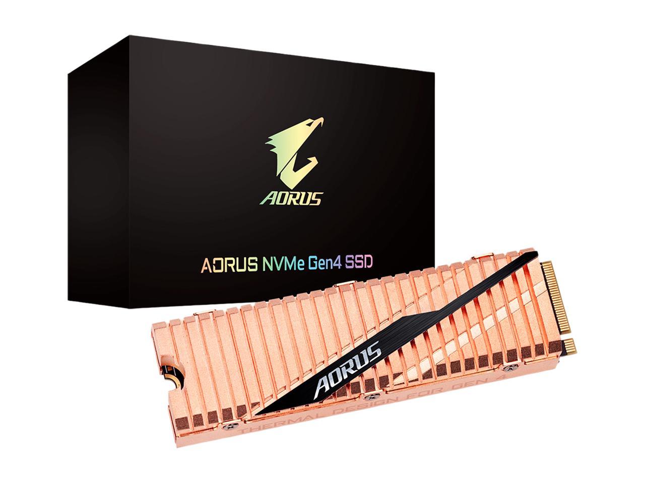 GIGABYTE AORUS NVMe Gen4 SSD 1TB M.2 2280 PCI-Express 4.0 x4 3D TLC Internal Solid State Drive (SSD) Dual Side Copper GP-ASM2NE6100TTTD
