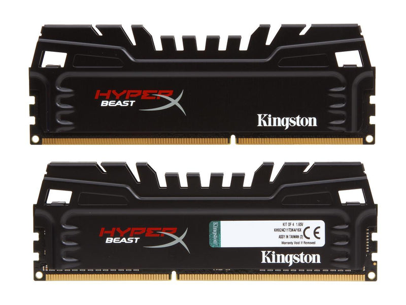 HyperX Beast 16GB (4 x 4GB) 240-Pin DDR3 SDRAM DDR3 2400 (PC3 19200) Desktop Memory Model KHX24C11T3K4/16X
