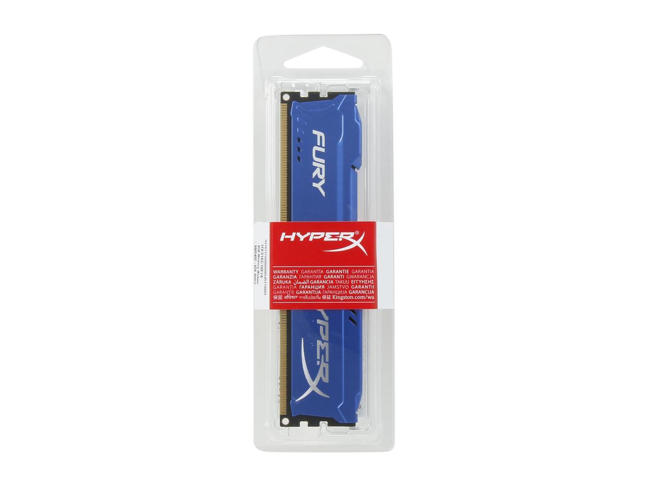 HyperX FURY 4GB 240-Pin DDR3 SDRAM DDR3 1600 (PC3 12800) Desktop Memory Model HX316C10F/4