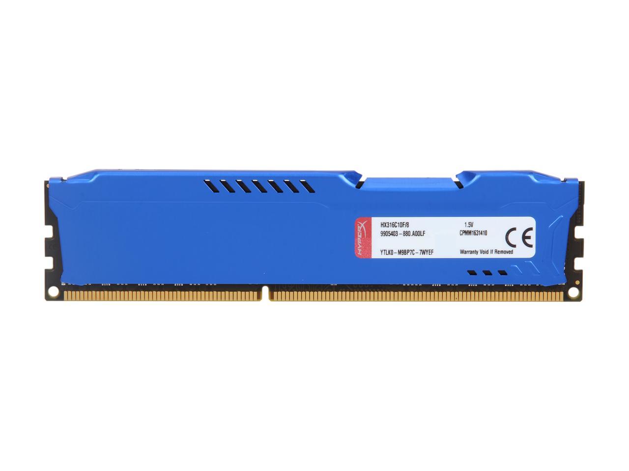 HyperX FURY 8GB 240-Pin DDR3 SDRAM DDR3 1600 (PC3 12800) Desktop Memory Model HX316C10F/8