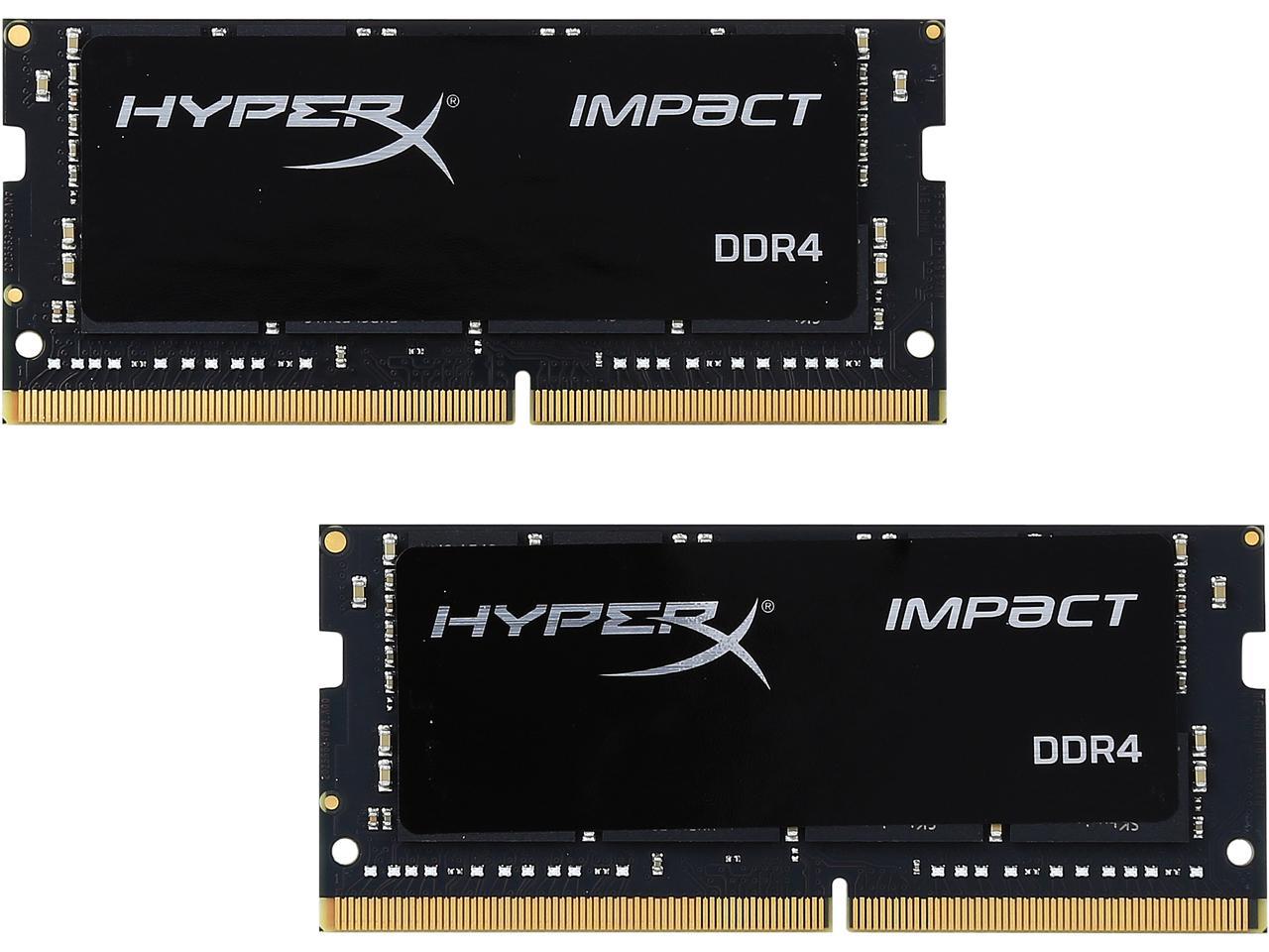HyperX Impact 32GB (2 x 16GB) 260-Pin DDR4 SO-DIMM DDR4 2400 (PC4 19200) Laptop Memory Model HX424S14IBK2/32