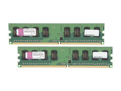 Kingston ValueRAM 2GB (2 x 1GB) 240-Pin DDR2 SDRAM DDR2 533 (PC2 4200) Dual Channel Kit Desktop Memory Model KVR533D2K2/2GR