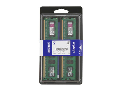 Kingston ValueRAM 2GB (2 x 1GB) 240-Pin DDR2 SDRAM DDR2 667 (PC2 5300) Dual Channel Kit Desktop Memory Model KVR667D2K2/2GR