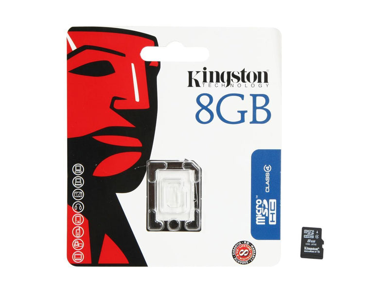 Kingston 8GB microSDHC Class 4 Flash Card w/o Adapter Model SDC4/8GBSP