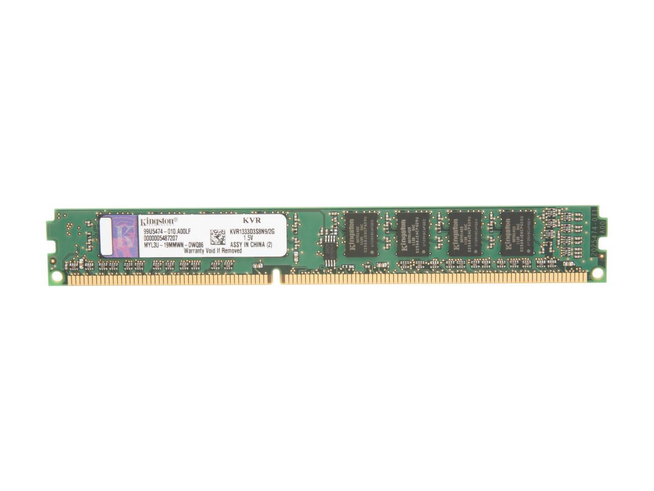 Kingston 2GB 240-Pin DDR3 SDRAM DDR3 1333 Desktop Memory Model KVR1333D3S8N9/2G