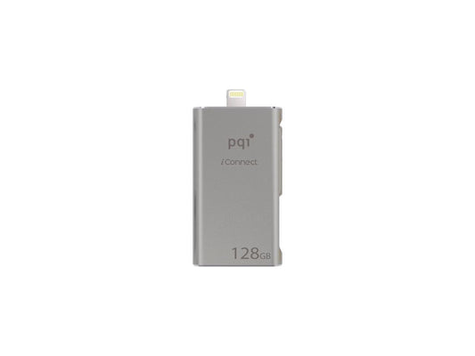 PQI iConnect [Apple MFi] 128GB Mobile Flash Drive w/ Lightning Connector for iPhones / iPads / iPod / Mac & PC USB 3.0 (Iron Gray) Model 6I01-128GR2001