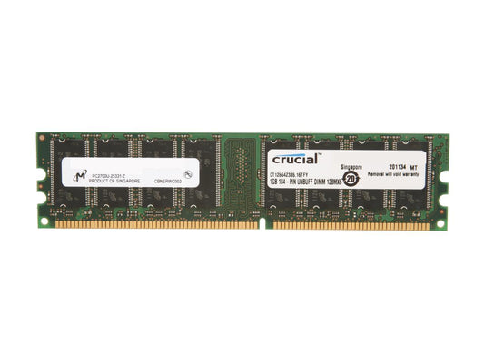 Crucial 1GB 184-Pin DDR SDRAM DDR 333 (PC 2700) Desktop Memory Model CT12864Z335