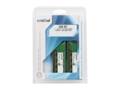 Crucial 2GB (2 x 1GB) 240-Pin DDR2 SDRAM DDR2 667 (PC2 5300) Dual Channel Kit Desktop Memory Model CT2KIT12864AA667