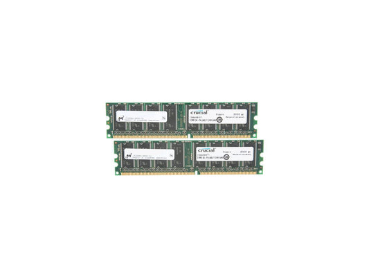 Crucial 1GB (2 x 512MB) 184-Pin DDR SDRAM DDR 400 (PC 3200) Desktop Memory Model CT2KIT6464Z40B