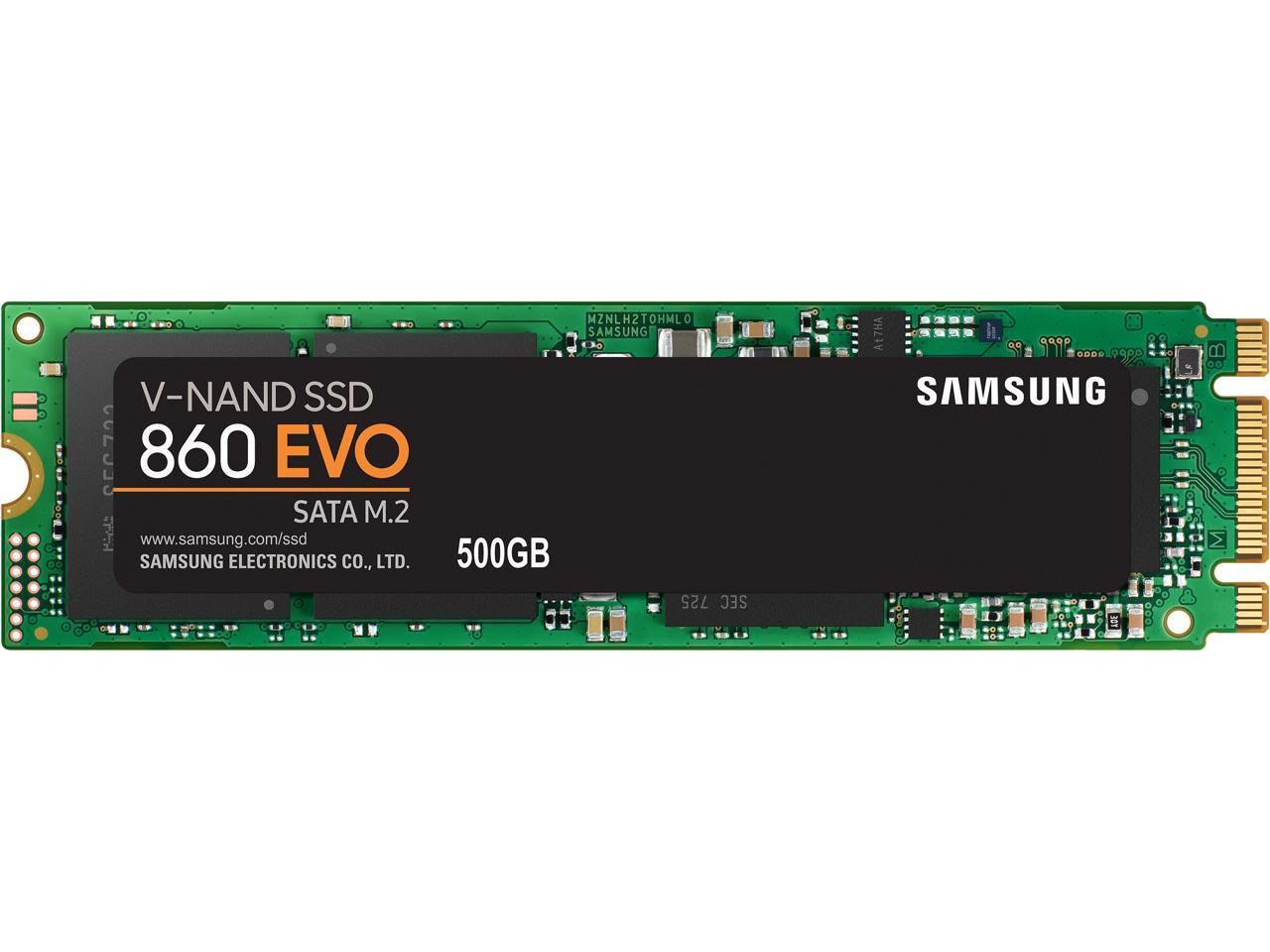 SAMSUNG 860 EVO Series M.2 2280 500GB SATA III V-NAND 3-bit MLC Internal Solid State Drive (SSD) MZ-N6E500BW