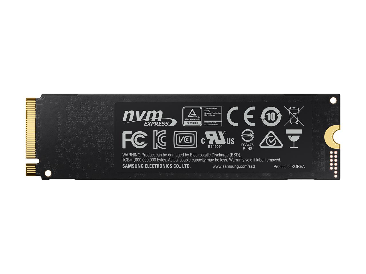 SAMSUNG 970 EVO M.2 2280 1TB PCIe Gen3. X4, NVMe 1.3 64L V-NAND 3-bit MLC Internal Solid State Drive (SSD) MZ-V7E1T0BW