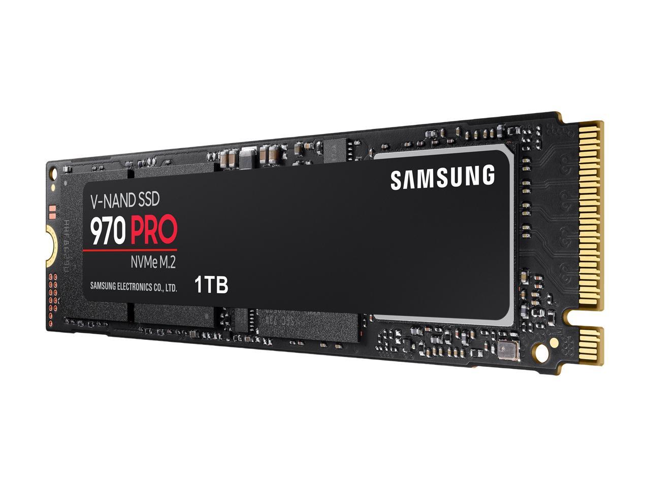 SAMSUNG 970 PRO M.2 2280 1TB PCIe Gen3. X4, NVMe 1.3 64L V-NAND 2-bit MLC Internal Solid State Drive (SSD) MZ-V7P1T0BW