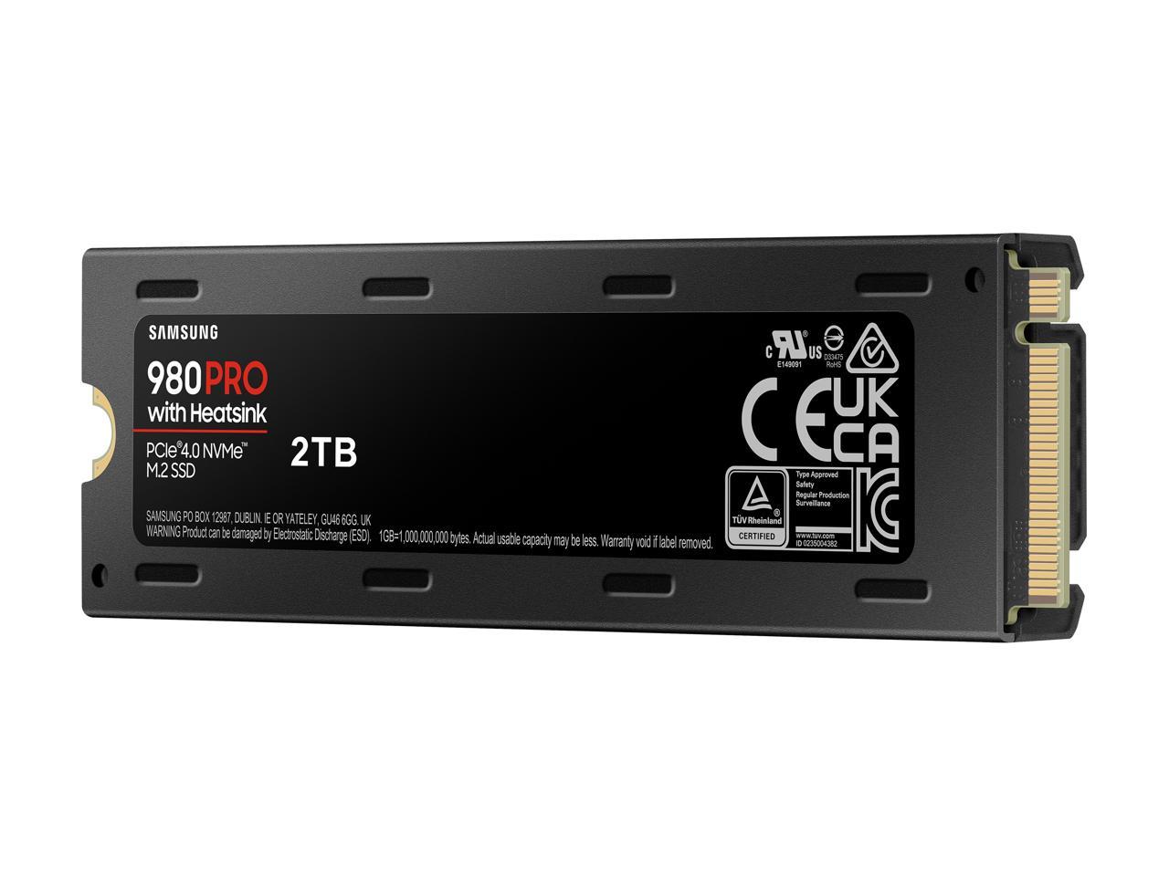 SAMSUNG 980 PRO Heatsink M.2 2280 2TB PCI-Express 4.0 x4 V6(12xL) V-NAND 3bit MLC Internal Solid State Drive (SSD) MZ-V8P2T0CW. A Perfect Fits for PS5/PC