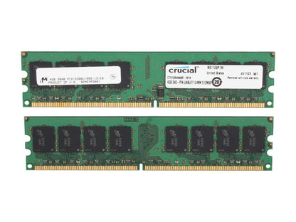Crucial 8GB (2 x 4GB) 240-Pin DDR2 SDRAM DDR2 667 (PC2 5300) Desktop Memory Model CT2KIT51264AA667