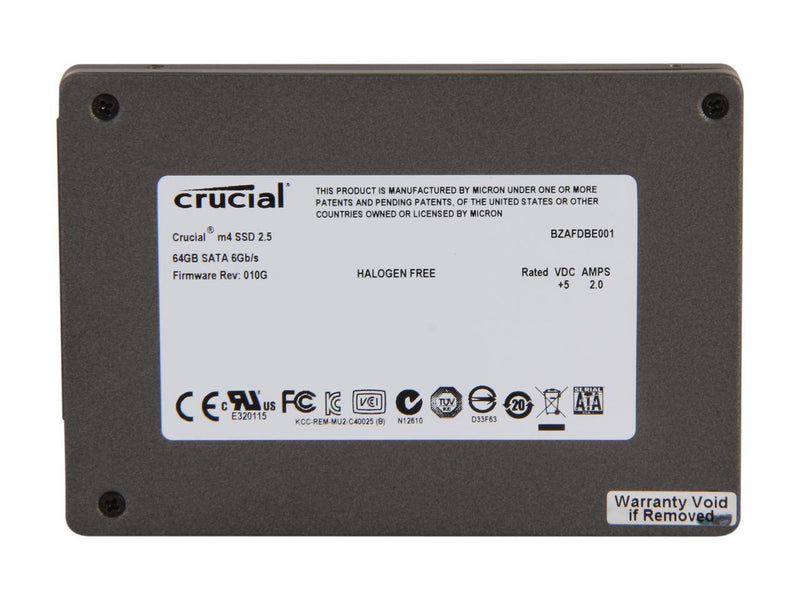 Crucial M4 CT064M4SSD2CCA 2.5" 64GB SATA III MLC Internal Solid State Drive (SSD) with Transfer Kit