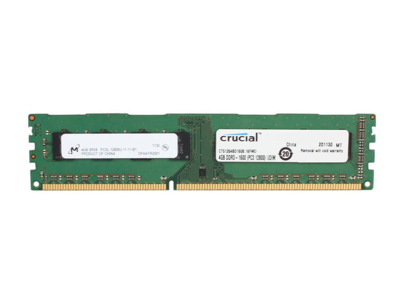 Crucial 4GB 240-Pin DDR3 SDRAM DDR3L 1600 (PC3L 12800) Desktop Memory Model CT51264BD160B