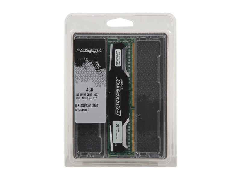Crucial Ballistix Sport 4GB 240-Pin DDR3 SDRAM DDR3 1333 (PC3 10600) Desktop Memory Model BLS4G3D1339DS1S00