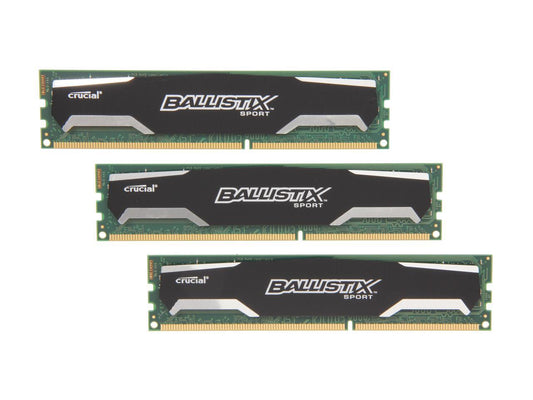 Crucial Ballistix Sport 12GB (3 x 4GB) 240-Pin DDR3 SDRAM DDR3 1600 (PC3 12800) Desktop Memory Model BLS3KIT4G3D1609DS1S00