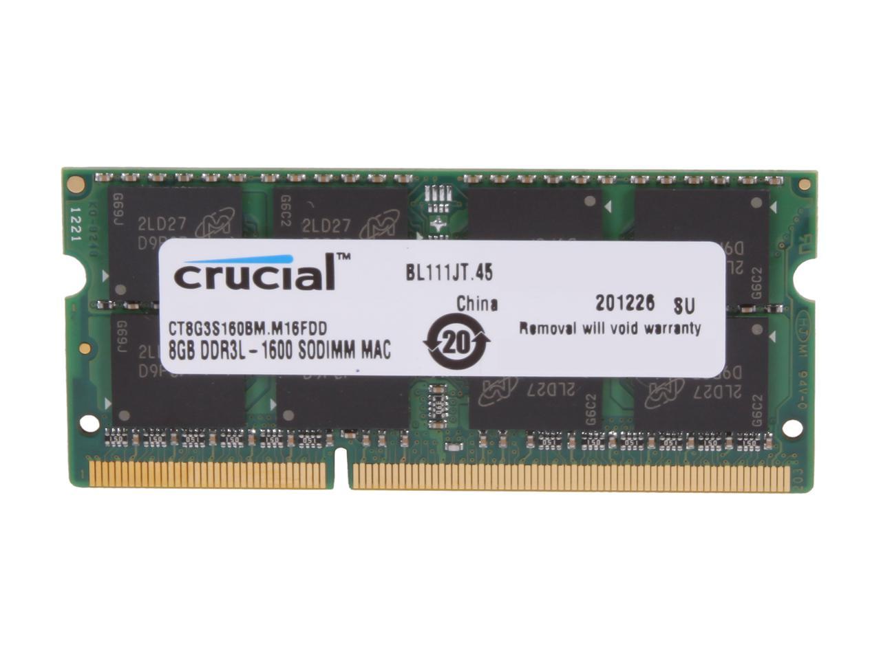 Crucial 8GB DDR3 1600 (PC3 12800) Unbuffered Memory for Apple Model CT8G3S160BM