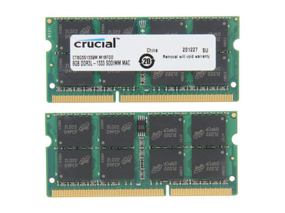 Crucial 16GB (2 x 8GB) DDR3 1333 (PC3 10600) Unbuffered Memory for Mac Model CT2K8G3S1339M