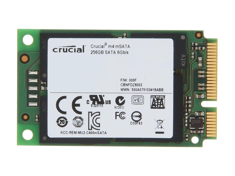 Crucial M4 256GB Mini-SATA (mSATA) MLC Internal Solid State Drive (SSD) CT256M4SSD3