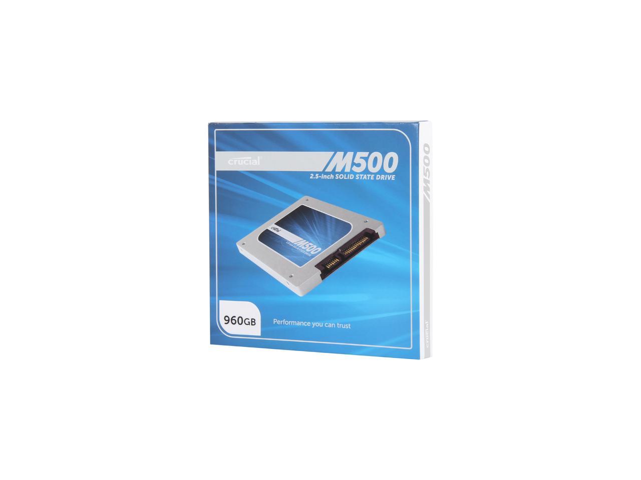 Crucial M500 CT960M500SSD1 7mm (with 9.5mm adapter) 2.5" 960GB SATA III MLC Internal Solid State Drive (SSD)