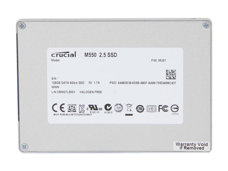Crucial M550 2.5" 128GB SATA 6Gb/s MLC Internal Solid State Drive (SSD) CT128M550SSD1