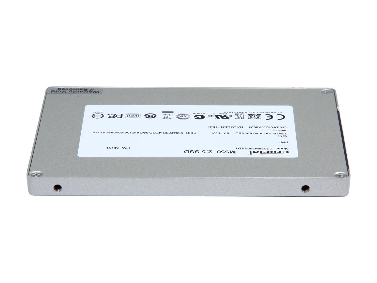 Crucial M550 2.5" 256GB SATA 6Gb/s MLC Internal Solid State Drive (SSD) CT256M550SSD1