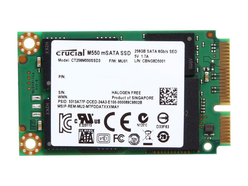 Crucial M550 mSATA 256GB Mini-SATA (mSATA) MLC Internal Solid State Drive (SSD) CT256M550SSD3